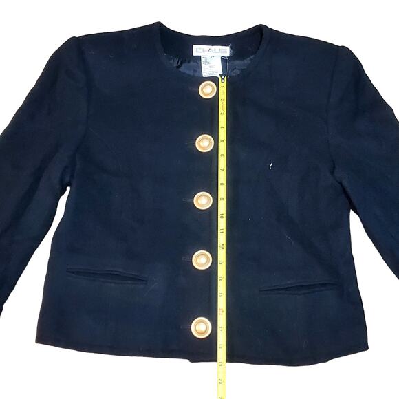 Chaus Gold Button Down Women’s Wool Mix Blazer Jacket Black Size 12 Corpcore - Picture 4 of 13